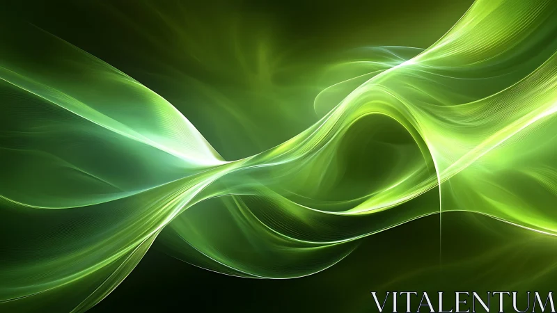Luminous Green Currents Dancing Across Digital Nightfall.
