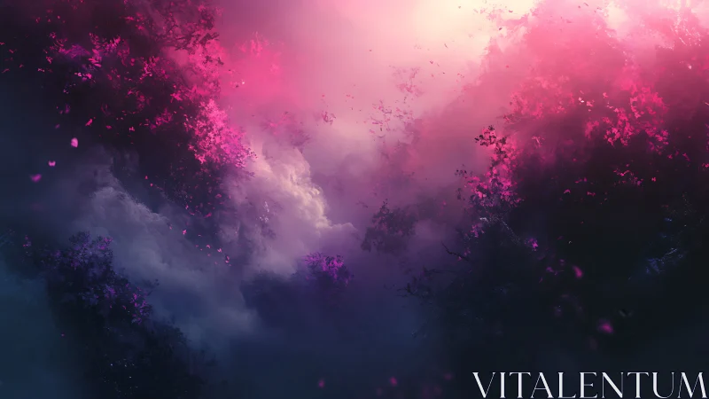 Velvet Nebula Blossoms Breathing Through Twilight Skies.