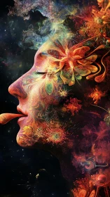 Fractal nebula portrait of synesthetic astral exhalation.