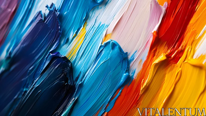 Vibrant Abstract Oil Paint Texture in Bold Colorful Strokes.
