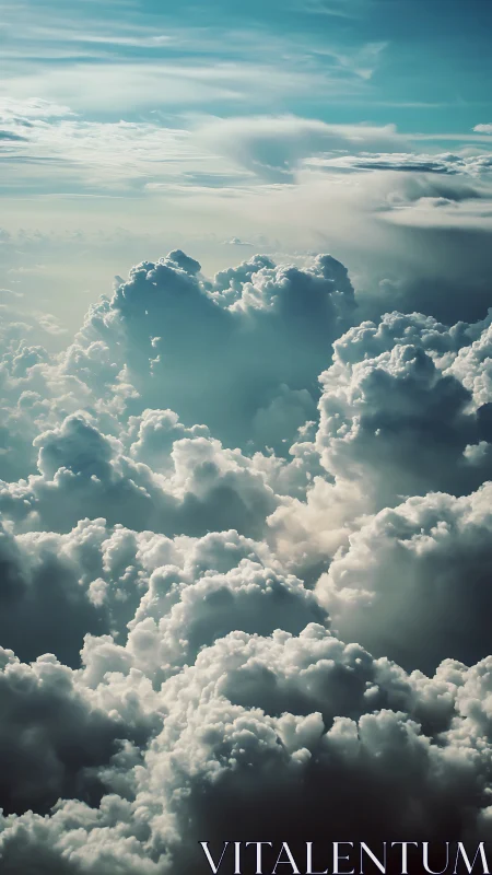 Soft billowing clouds welcome the eye to a tranquil sky