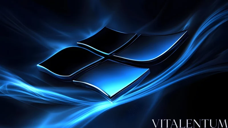 Futuristic 3D Windows Logo with Glowing Blue Light Effects. Futuristic 3D Windows Logo with Glowing Blue Light Effects.