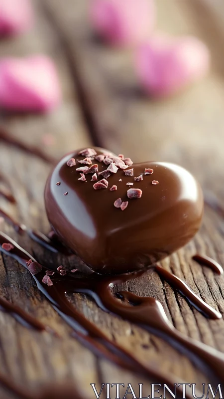 Chocolate Heart Bonbon with Crushed Cocoa Nibs