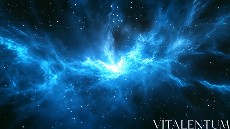 Cosmic river of blue starlight tears open a silent void