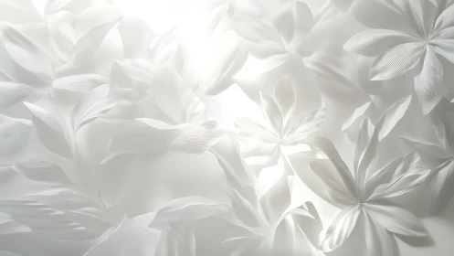 Parametric white floral relief with translucent light diffusion.