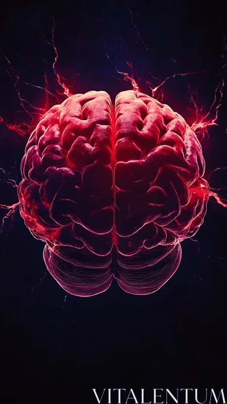 Electrically charged human brain cross section with neural arcs