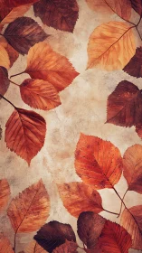 Gentle autumn leaves drifting across a rustic canvas.