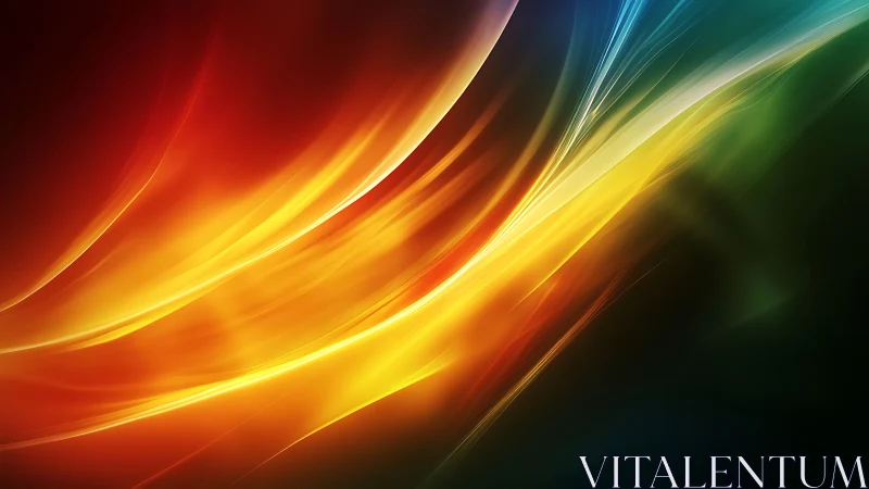 Radiant color ribbons sweeping across a glowing horizon.