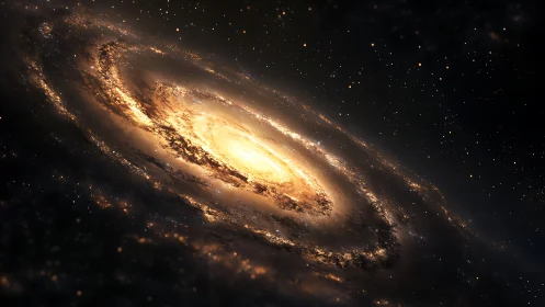 Luminous spiral galaxy glows in deep interstellar darkness