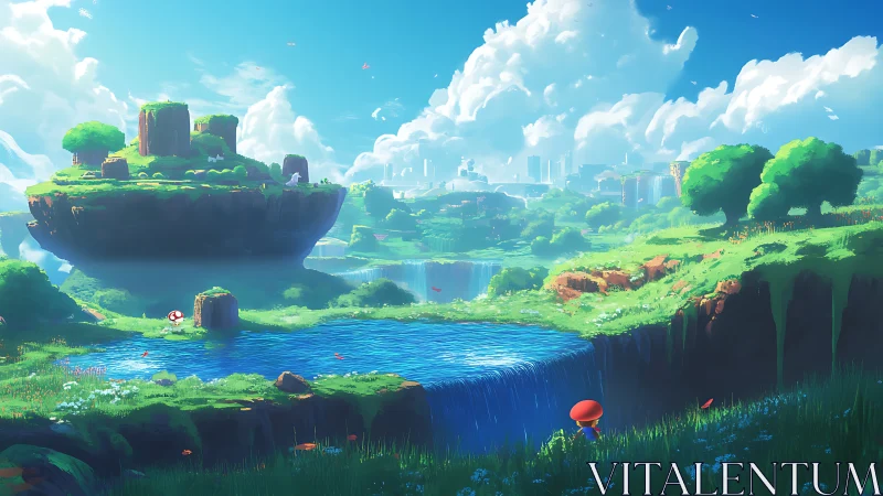 A Breathtaking Fantasy World Where Sky Islands Meet Lush Green Valleys