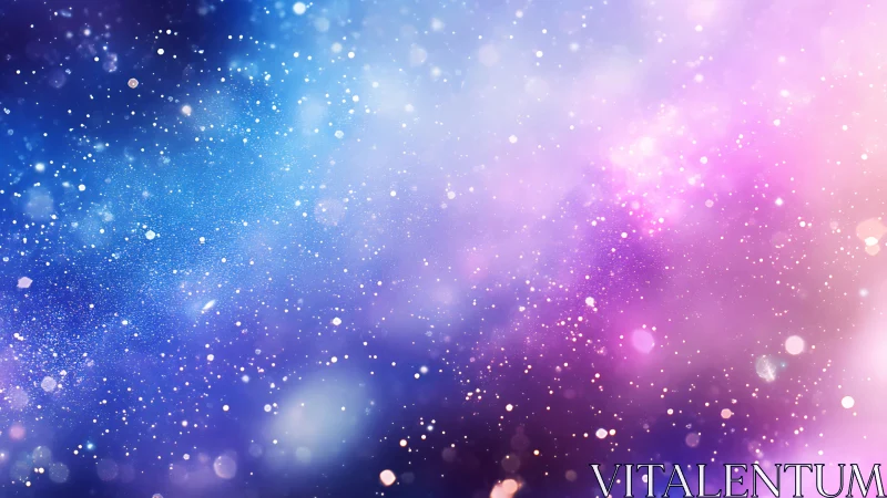 Dreamy stardust clouds glow softly in blue and pink light