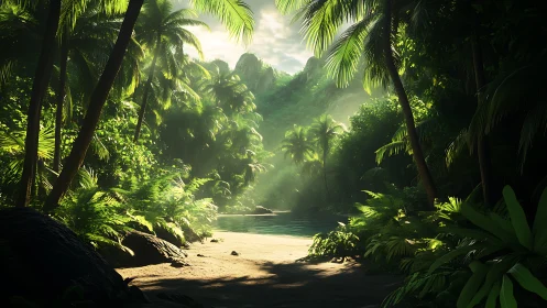 Luminous Tropical Estuary: Layered Depth Composition.