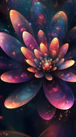 Galactic bloom unfolding in luminous fractal petals.