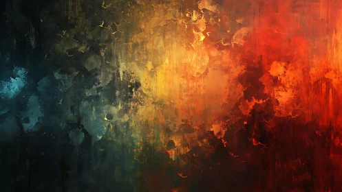 Abstract Colorful Texture with Fiery and Cool Tones, Modern Art.