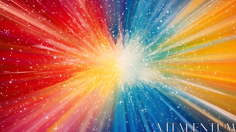 Colorful cosmic burst radiates joyful light across space