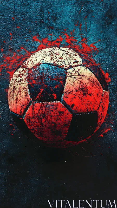 Electric street football energy in bold splashes of color.