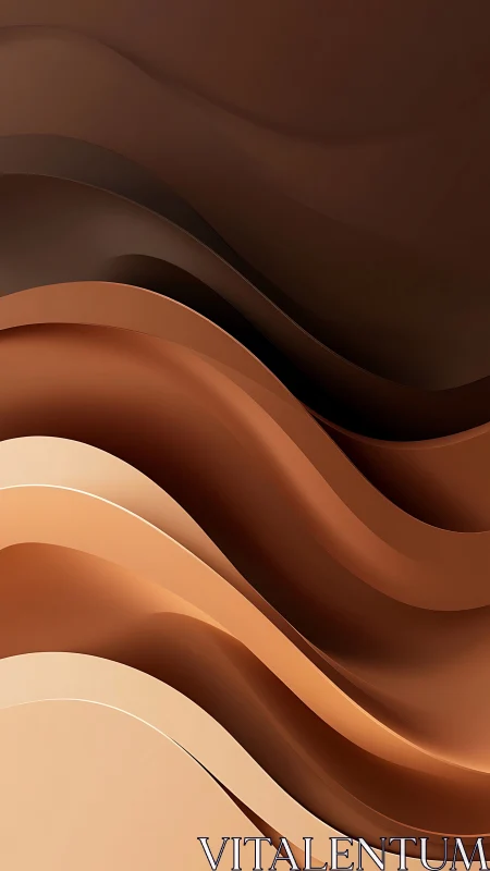 Layered caramel waves in abstract brown gradient flow.
