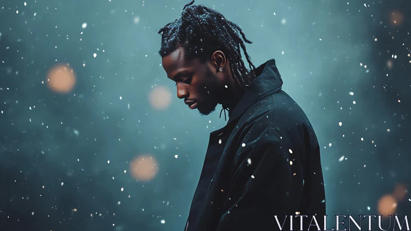 Moody profile portrait isolates subject in shallow depth of field