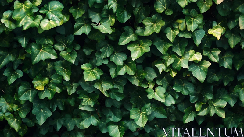 Emerald ivy curtain weaving a lush, living forest wall.
