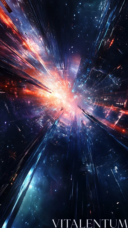 Stellar corridor opening into radiant cosmic singularity.