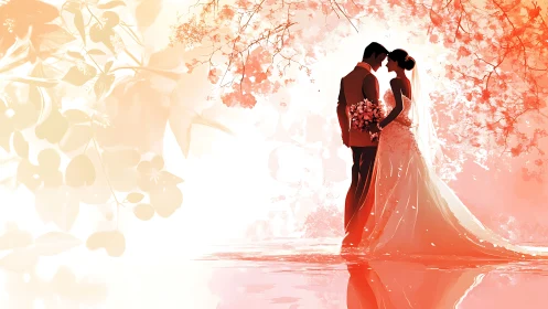 Autumn Romance Wedding Ceremony Under Fall Foliage.