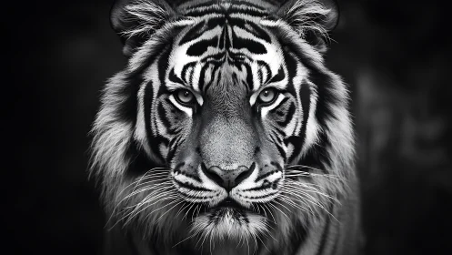 Silver-eyed tiger studies the silence between heartbeats