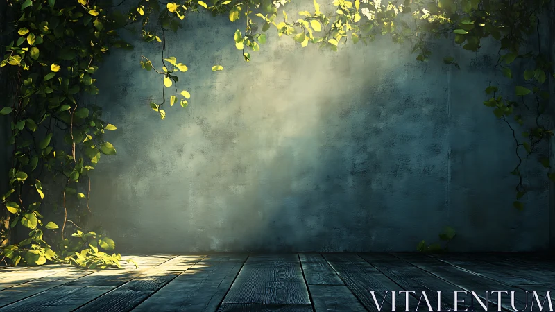 Sunlit ivy stage where quiet walls rehearse daylight dreams.