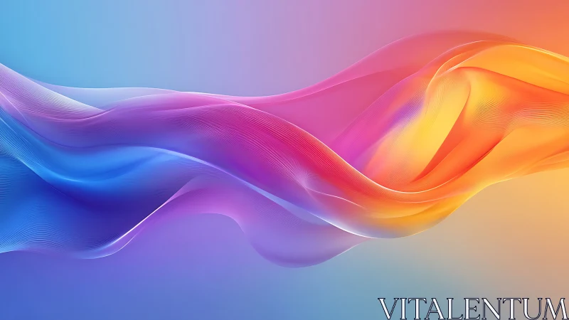Color gradient waves form layered translucent ribbons