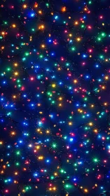 Galaxy of tangled fairy lights quietly maps a neon night