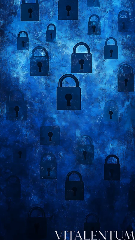 Deep blue padlock pattern evoking secure digital space.