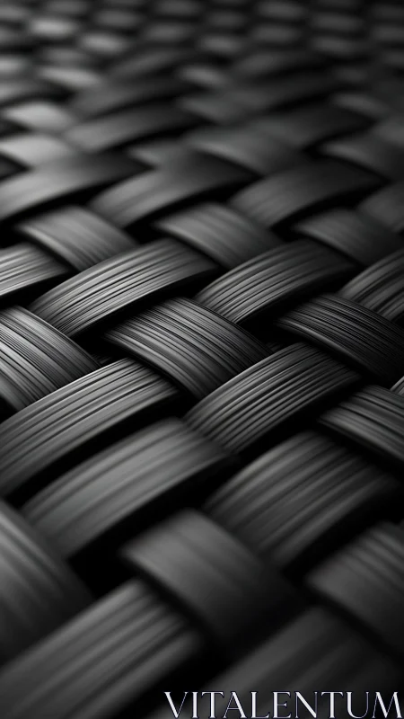 Macro analysis of interlaced matte black polymer weave.