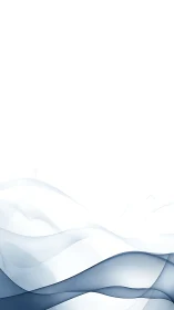 Mystic blue wave ribbons drifting across white silence.