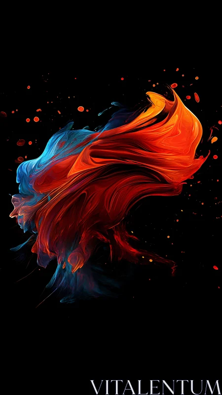 Fluid dual-color energy plume in abstract motion profile.