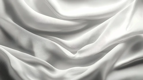White fabric folds with smooth flowing contours in light.