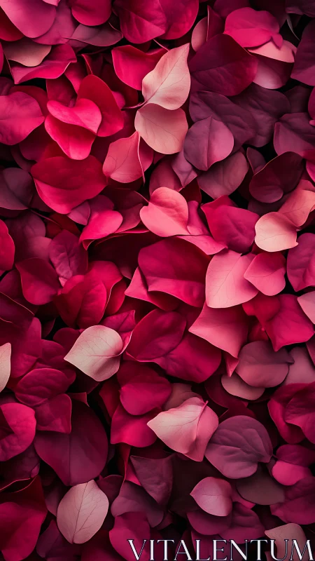 Crimson petal river drifting through velvet twilight hush.