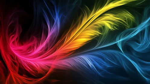 Colorful abstract light trails in flowing motion.