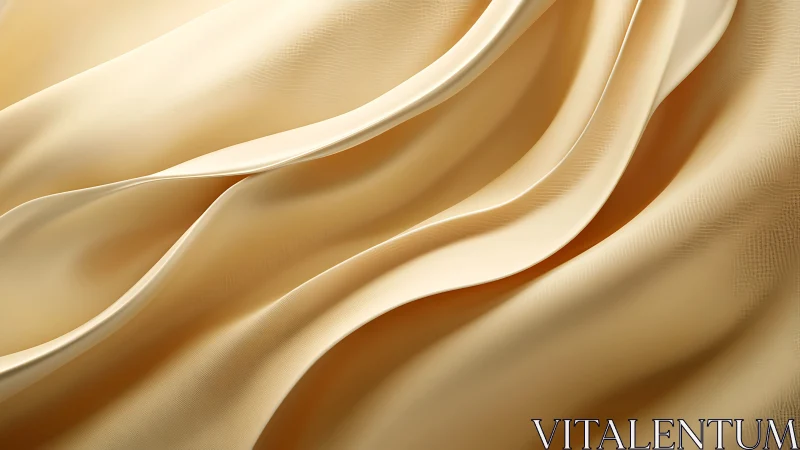 Golden satin folds forming fluid abstract fabric waves.