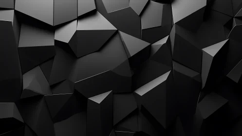 Gleaming black facets forming a quiet geometric canyon.