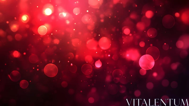 Abstract red bokeh background with glowing light effects.