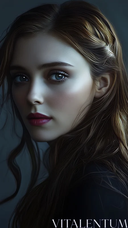 Softly lit portrait of a thoughtful young woman in profile.