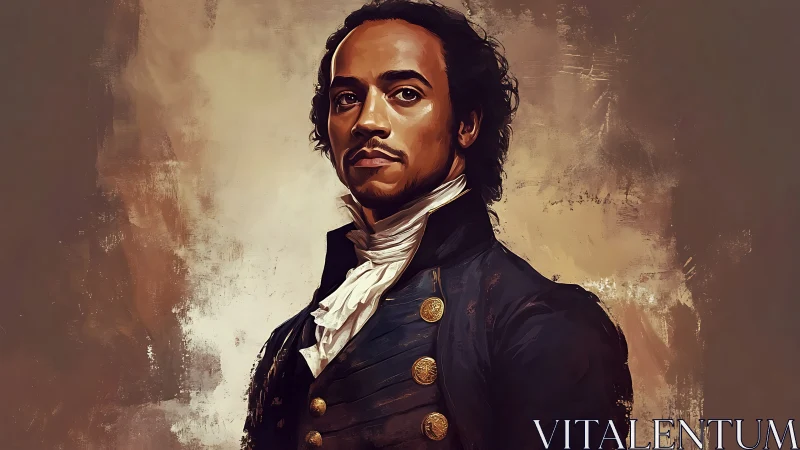 Regal historical officer portrait in painterly digital style.