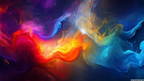 Luminous nebula currents merging in vivid spectral flow.