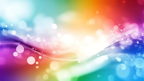 Colorful abstract gradient waves with light bokeh glow.