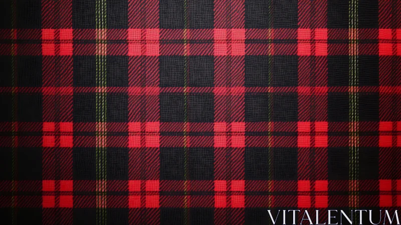 Cozy Plaid Pattern in Bold Red and Deep Charcoal Tones