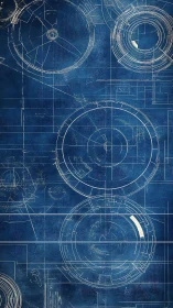 Futuristic circular schematics form layered mechanical blueprint