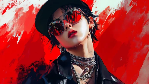 Bold portrait celebrates edgy street style and vivid color