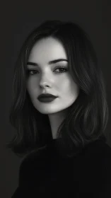 Monochrome female portrait renders nuanced tonal contrasts