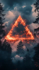 Luminous Triangle in Forested Landscape