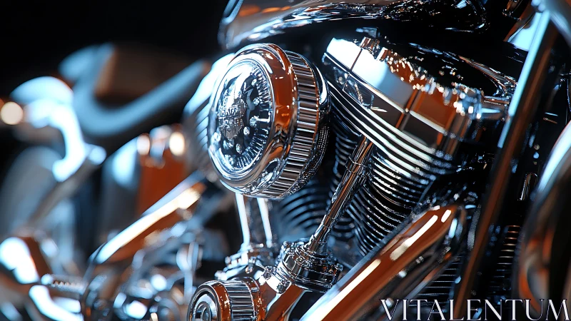 Chrome thunderheart engine gleams in cinematic studio light.