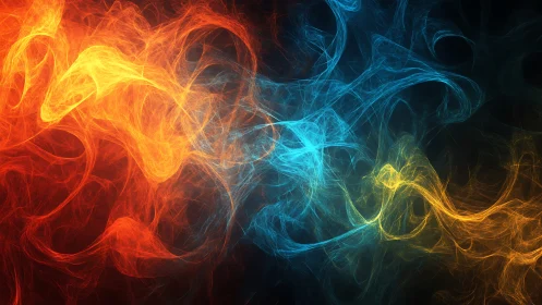 Flowing Light Particles: Abstract Energy in Motion.